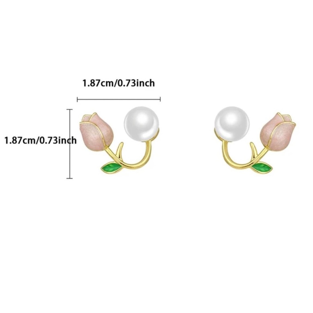✨ Tulip Pearl Décor Stud Earrings - Picture 6 of 6